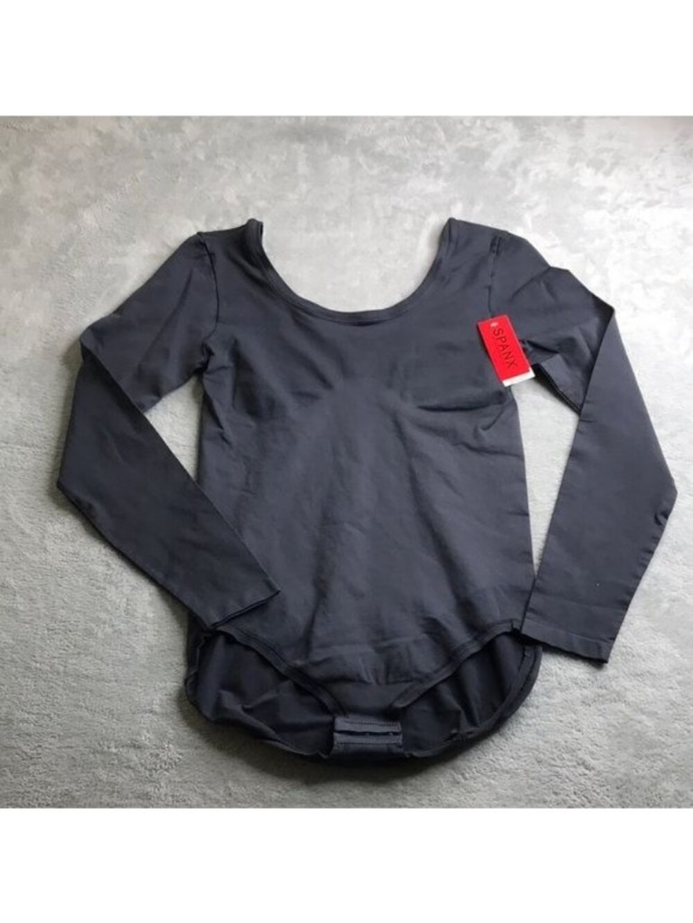 Spanx Steel Gray Long Sleeve Bodysuit Size L New